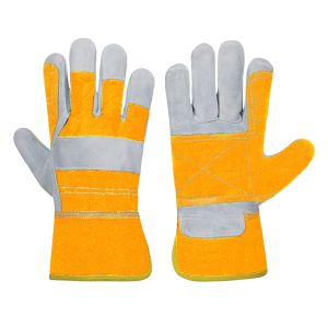 Double Palm Work Gloves Yellow Cuff