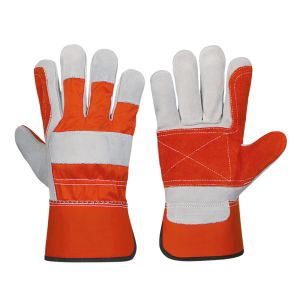 Double Palm Work Gloves Orange Cuff