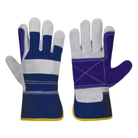 Double Palm Work Gloves Blue Cuff