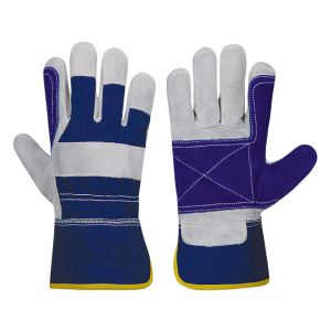 Double Palm Work Gloves Blue Cuff
