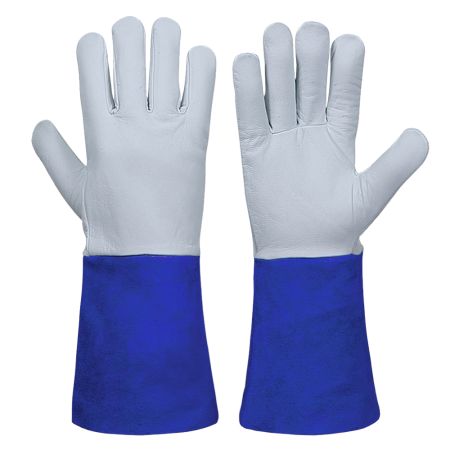 Tig Welding Gloves Blue Cuff