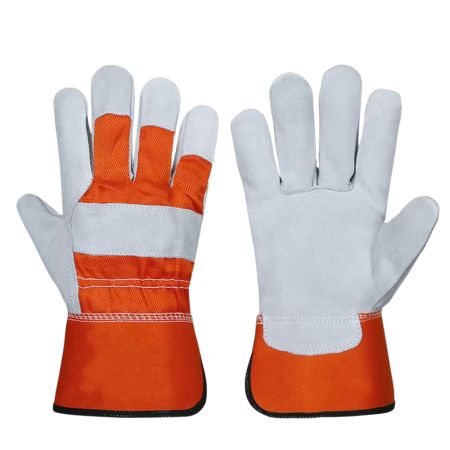 Work Gloves Orange Cuff